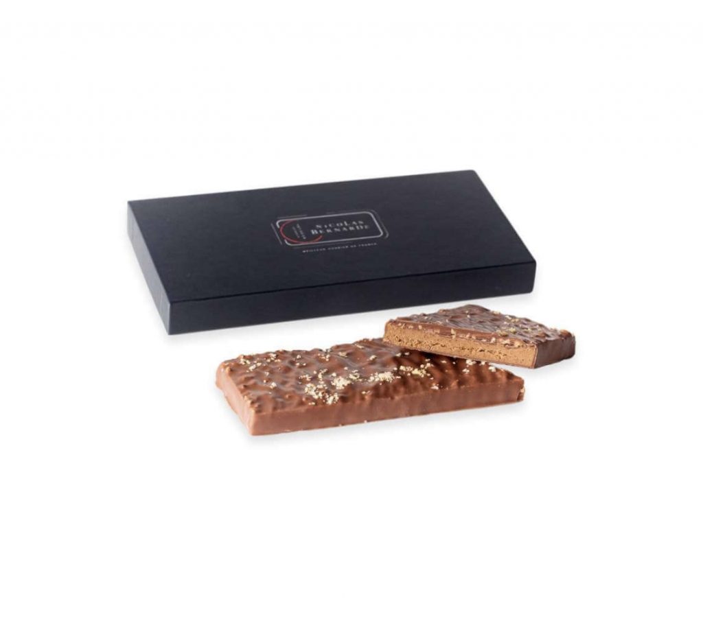 Bâton chocolat blanc & praliné pistache BIO* - Darcis chocolatier